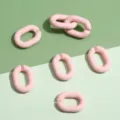 Pink acrylic U-shaped chain open rings links DIY jewelry and hair accessories craft parts - Solid U-Shape Buckle / 14x19mm 5 Pieces/Pack / Pink