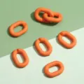 Orange acrylic u-shaped chain links oval open rings DIY jewelry accessories crafting - Solid U-Shape Buckle / 14x19mm 5 Pieces/Pack / Orange Red