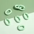 Green acrylic U-shaped chain links open jump rings for DIY jewelry craft making accessories - Solid U-Shape Buckle / 14x19mm 5 Pieces/Pack / Green