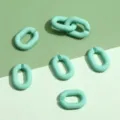 Colorful acrylic open U-shaped chain links oval jump rings for DIY jewelry making crafts. - Solid U-Shape Buckle / 14x19mm 5 Pieces/Pack / Teal