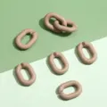 Light brown acrylic oval open link chains DIY handmade jewelry crafting accessories parts - Solid U-Shape Buckle / 14x19mm 5 Pieces/Pack / Coffee