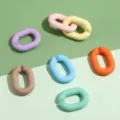 Colorful acrylic open U-shaped links for DIY jewelry and hair accessories crafting. - Solid U-Shape Buckle / 14x19mm 10 Pieces/Pack / Random Mixed Colors
