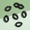 Black matte U-shaped open rings for DIY jewelry making, crafts, and accessory design projects. - Solid Oval Buckle / 16x23mm 5 Pieces/Pack / Black
