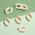 Acrylic open chain links oval jump rings DIY jewelry accessories for crafting projects - Solid Oval Buckle / 16x23mm 5 Pieces/Pack / Beige