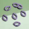 Purple acrylic oval open jump rings, DIY jewelry making and hair accessories components. - Solid Oval Buckle / 16x23mm 5 Pieces/Pack / Purple