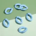 Light blue acrylic open links DIY jewelry accessories colorful oval ring craft supplies - Solid Oval Buckle / 16x23mm 5 Pieces/Pack / Blue