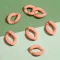 Pink acrylic open jump rings u-shaped chain links for DIY handmade jewelry crafts. - Solid Oval Buckle / 16x23mm 5 Pieces/Pack / Orange Yellow