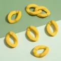 Yellow acrylic oval open jump rings U shape chain links DIY jewelry making accessories. - Solid Oval Buckle / 16x23mm 5 Pieces/Pack / Yellow