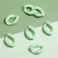 Mint green acrylic open jump rings U shape chain links for DIY jewelry making crafts accessories - Solid Oval Buckle / 16x23mm 5 Pieces/Pack / Green