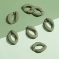 Acrylic U-shaped link open jump rings for DIY handmade jewelry and hair accessories decor. - Solid Oval Buckle / 16x23mm 5 Pieces/Pack / Olive Green