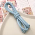 Light blue 6mm PU braided leather cord variant for DIY handmade bracelets and keychains - Approx. 6mm 1m/Pack / Blue