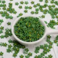 7mm green resin flatback flower cabochons for DIY phone case jewelry making crafts - 50 Pieces/Pack (7mm) / Green
