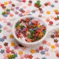 7mm colorful flatback resin flower charms for DIY phone case decoration and crafts - 50 Pieces/Pack (7mm) / Random Mixed Colors