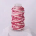 Variegated craft cord pink white metallic thread DIY handmade braiding string spool - White Rose Gradient