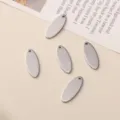 Stainless steel oval blank pendant charms diy jewelry making handmade bracelet earrings supply - Oval Tag Style Number Five