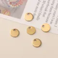 Stainless steel round blank charms pendants for DIY jewelry making bracelets earrings set 5pcs - Round Tag Style Number Six