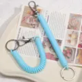 Porte-clés cordon spirale bleu lanière pour cartable téléphone portable accessoire mignon joli - Bleu