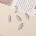 Stainless steel oval blank tags double hole metal charms for DIY jewelry making bracelets earrings - Oval Tag Style Number Seven