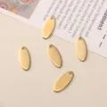 Stainless steel oval blank charms pendant DIY jewelry making handmade bracelet earring materials - Oval Tag Style Number Eight