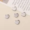Stainless steel heart shaped metal charms for DIY jewelry making and handmade crafts. - Heart Style Number Eleven