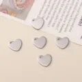 Stainless steel heart shape pendant charms blank DIY jewelry making for bracelet earrings - Heart Style Number Twelve