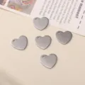 Stainless steel heart charms blank metal pendants DIY jewelry making handmade accessories 5pcs - Heart Style Number Thirteen