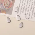 Stainless steel teardrop blank charm pendant for DIY handmade jewelry making earrings bracelets - Teardrop Tag Style Number Fourteen