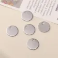 Stainless steel round blank tags pendants for DIY handmade jewelry making accessories. - Round Tag Style Number Eighteen