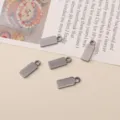 Stainless steel blank metal tags, rectangle charms for DIY jewelry making and bracelet pendants. - Rectangle Tag Style Number Twenty-Five