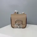 Leather saddle bag detail showcasing exquisite craftsmanship, premium cowhide, and stylish silver hardware. - 19 / Elephant Gray