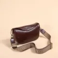 Bolso bandolera de cuero genuino para mujer, bolso dumpling retro elegante con correa tejida. - Lila