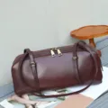 Genuine leather shoulder bag vintage hobo bag burgundy fashion casual tote bag for women - 34*12*13 cm / Wine Coffee