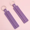 Porte-clés en cuir violet dragonne accessoire DIY cadeau personnalisé créatif couple. - 15cm 1 Pièce/Paquet / Violet Moyen