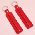Porte-clés en cuir rouge accessoire DIY anneau métallique cadeau élégant variante - 15cm 1 Pièce/Paquet / Rouge