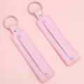 Porte-clés en cuir rose dragonne accessoire de bricolage anneau en métal cadeau mignon - 15cm 1 Pièce/Paquet / Rose