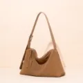 Brown Suede Hobo Bag Vintage Underarm Shoulder Bag Classic Casual Leather Handbag - Brown