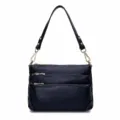 Genuine leather shoulder bag for women, multi-pocket crossbody bag with top layer cowhide. - Sapphire Blue