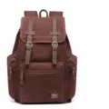 Vintage canvas backpack large casual laptop rucksack for men and women in coffee brown color - 17" / Coffee