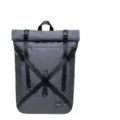 Casual roll-top backpack with cross straps, gray outdoor travel daypack for daily use. - 16" / Dark Gray
