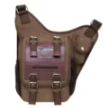 Vintage canvas tactical chest bag multi-pocket single shoulder crossbody bag for men outdoor - Khaki