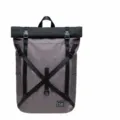 Roll-top casual backpack with tactical cross straps and durable waterproof fabric daily. - 16" / Light Gray and Black