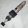 Adjustable leopard print replacement bag strap with coin pouch and phone tether tab for women. - Leopard Print