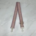 Wide replacement bag strap 3.8cm canvas jacquard adjustable shoulder crossbody strap - Purple Pink Gold Geometric