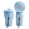 Bouteille d'eau portable en silicone pour chien avec bol pliable voyage pour animaux bleu - Bleu Gelée