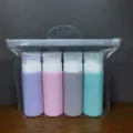 Draagbare siliconen reisflessen set 4 stuks met doorzichtige waterdichte toilettas - EVA tassenset