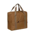 Brown canvas travel tote bag with double handles and front pocket for daily use and travel. - Duffel Bag / Khaki