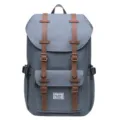 Stylish retro canvas backpack for men and women school bookbag daily travel grey bag - Gray