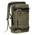Vintage canvas backpack for men travel multi-purpose rucksack casual daypack business bag - Army Green