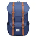 Large capacity canvas backpack for outdoor travel school vintage casual design daily school bag - Blue