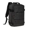 Large capacity canvas business backpack, multi-compartment travel school bag for men and women. - Black